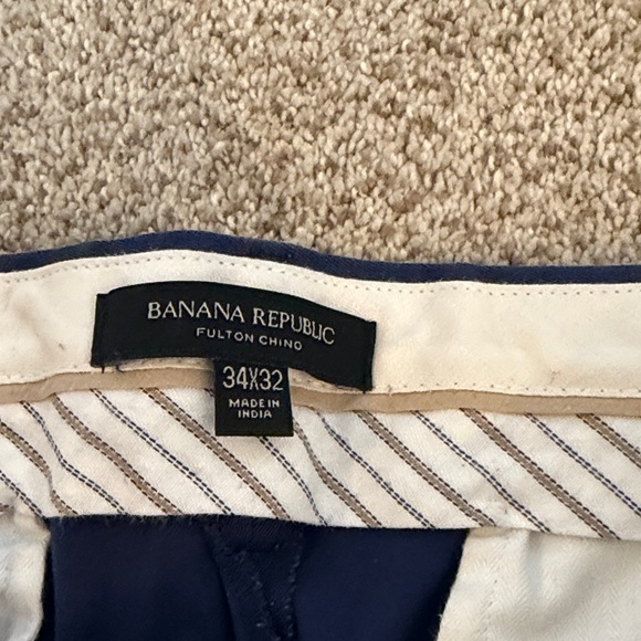 Banana Republic Fulton Chino Mens Navy Blue Pants - Picture 2 of 6